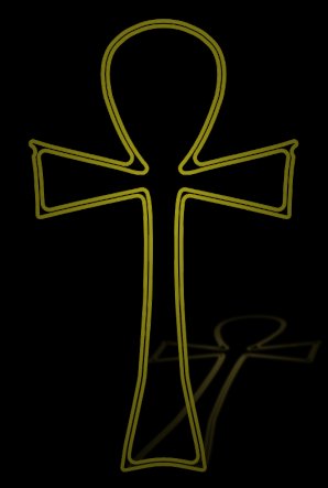 The ankh tattoo indicates the Egyptian symbol for everlasting life.