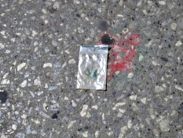 [picture: Abandoned cannibis packet]