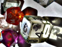 [picture: coloured plastic gaming dice 3]