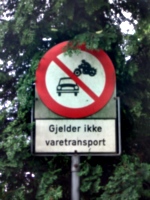 [picture: Gjelder ikki varetransport]