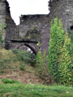 [picture: Restormel Castle 2: Grassy bank]