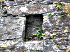 [picture: Restormel Castle 9: Beam-hole in the wall]