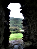 [picture: Restormel Castle 23: View through the castle window]