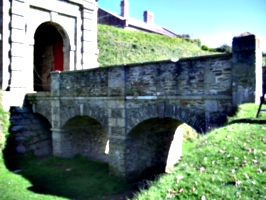 [picture: Pendennis Castle 2: bridge over the moat]