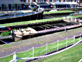 [picture: Longboat in the lock]