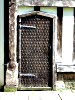 [picture: Ancient studded oak door 2]