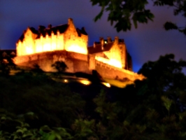 [picture: Edinburgh Castle at night]