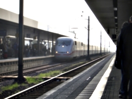 [picture: Electric train arriving]