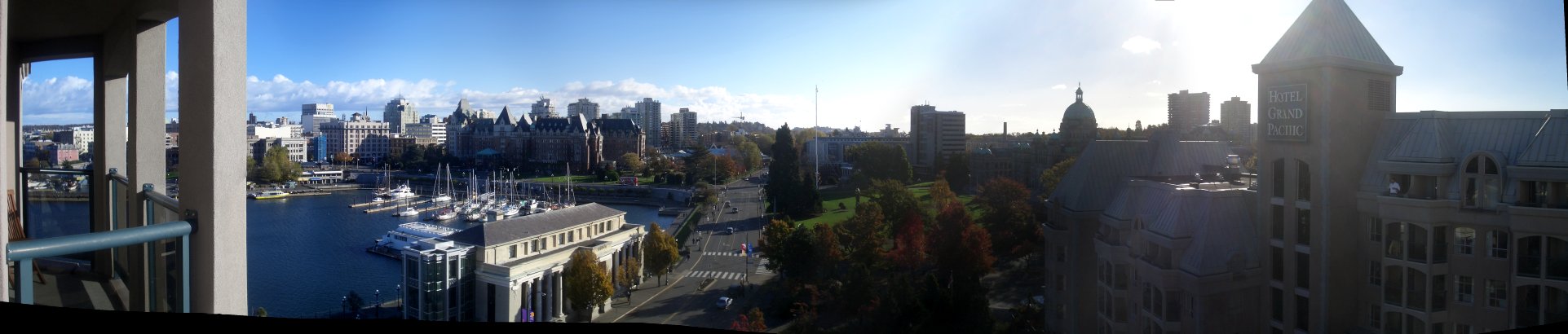 [picture: View from the hotel room balcony]