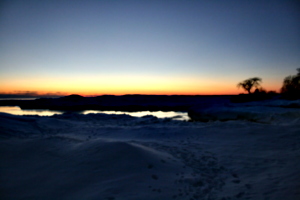 [picture: Snowy shore at sunset 2]