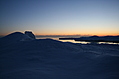 [Picture: Snowy shore at sunset]