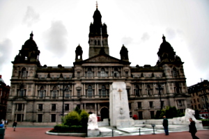 [picture: George Square 3: City hall and cenotaph]