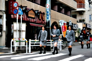 [picture: Japanese schoolgirls]