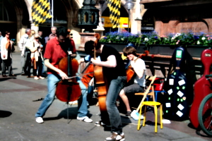 [picture: Busking Cellists 2]