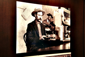 [picture: Cowboy with typewriter]