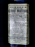 [picture: Clarke's Blood Mixture 2 (closeup of label)]